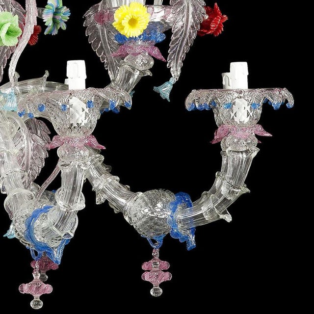 Vintage Murano Glass Chandelier, 1950s For Sale - Image 8 of 9