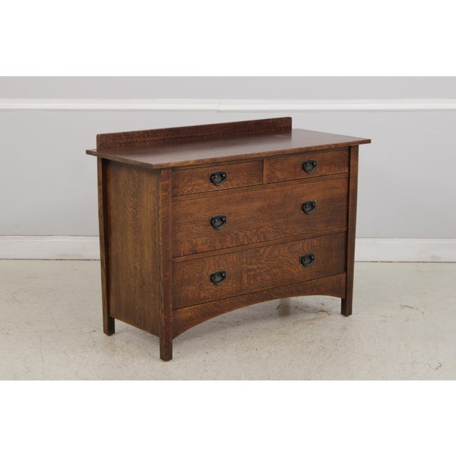 Mission Stickley Mission Oak 4 Drawer Dresser For Sale - Image 3 of 16