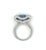 2.20 Carat Oval Cut Tanzanite Half Bezel Bow Style Ring in 18K White Gold, Size 6 For Sale - Image 4 of 6