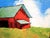 Gilroy Farm Red Barn Lynne French 4x6 California Landscape Oil Painting For Sale - Image 4 of 4