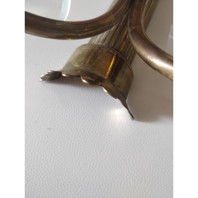 Metal Brass Wall Lamps with Cut Glass, Italy, 1950s, Set of 2 For Sale - Image 7 of 17