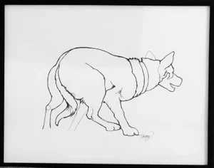 Working Cow Dog, Original Drawing by Tawna Allred