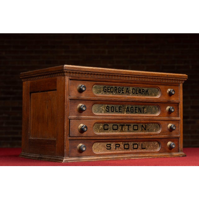 Victorian Late 19th Century Mercantile Countertop Wooden Spool Cabinet For Sale - Image 3 of 14