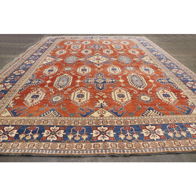 Textile Vintage Persian Shiraz Style Rug, 11'09 X 16'03 For Sale - Image 7 of 9