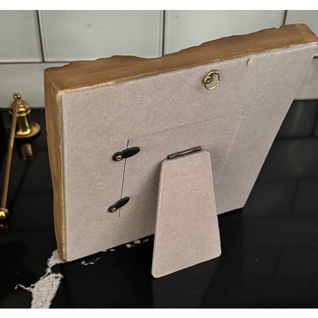 Industrial 1970s Sculptural Stone Picture Frame With Gilded Veining, Wabi-Sabi / Kintsugi Inspired For Sale - Image 3 of 3