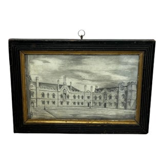 Early 19th Century Georgian Drawing of Gisborne Court at Peterhouse St Peter‚Äôs College Cambridge For Sale