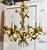 Vintage Italian Gilded Tole and Cream Enamel Floral 6-Light Chandelier For Sale - Image 10 of 17