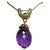 Checkerboard Amethyst Drop & Diamond Pendent/Necklace 14 Karat Yellow Gold Chain For Sale - Image 4 of 18