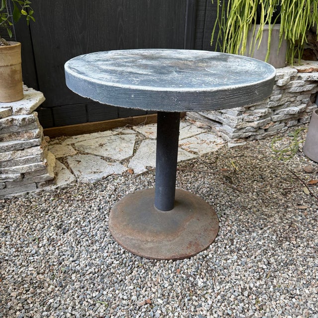 20th Century Brutalist Concrete Metal Side Table For Sale - Image 4 of 11