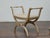 French Neoclassical Style Curule Stool, Gilded Wood and Upholstered Seat For Sale - Image 9 of 12