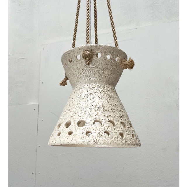 Mid-Century Modern Danish White Studio Pottery Pendant Lamp, 1960s For Sale - Image 16 of 18