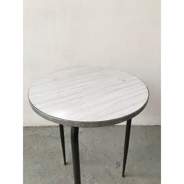 Mid-Century Modern Mid-Century Dining Table with Laminate Top & Black Iron Structure For Sale - Image 3 of 7