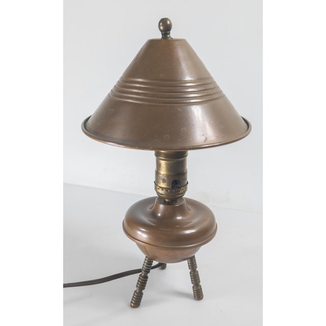 20th Century Copper Arts & Crafts Mission Style Desk or Boudoir Table Lamp For Sale In New York - Image 6 of 13