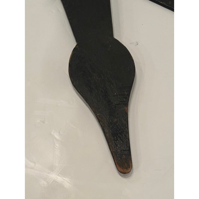 Rustic Found Carved Wooden Clock Tower Hands For Sale - Image 15 of 15