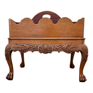 Vintage Baker Furniture Georgian Style Mahogany Canterbury Side Table With Removable Caddy