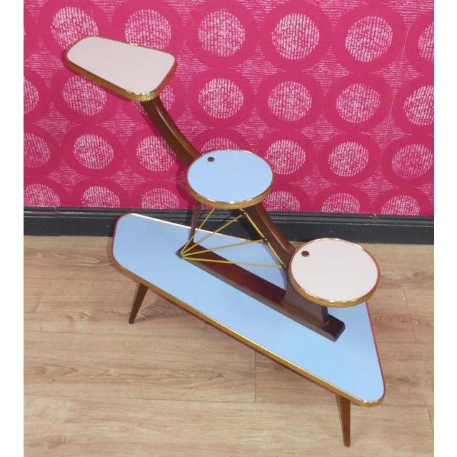 Flower Bench in Pastel Light Blue, 1950s For Sale - Image 6 of 11