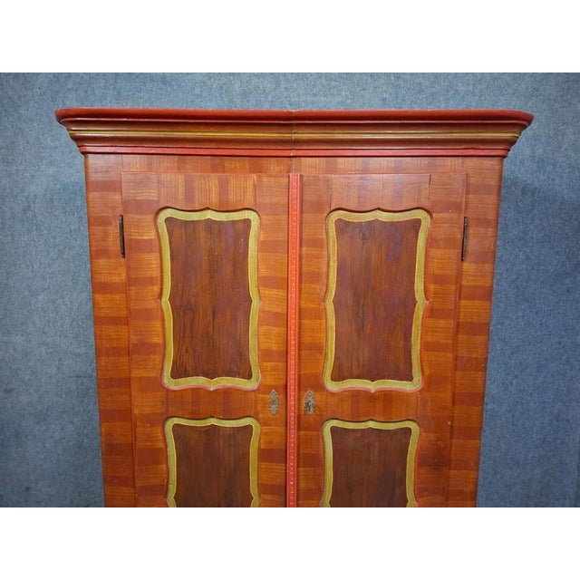 19th Century Alsatian Wardrobe in Polychrome Wood For Sale - Image 3 of 11