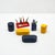 Rare set of six glazed ceramic accessories designed by pino spagnolo for sicart in italy during the 1970s. the collection...