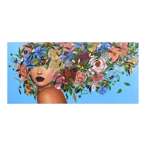 Angela - Floral Portrait Original Artwork by Sally K