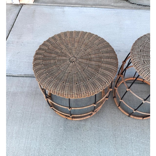 West Elm Style Set of Outdoor Side Tables Chairish