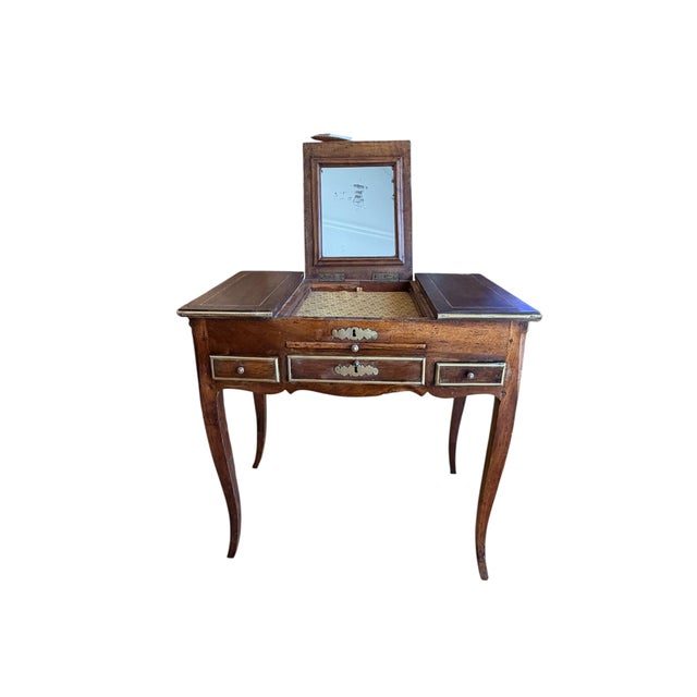 Extremely Rare 18th Century French Provincial Louis XV ‘table de coiffeuse’ (dressing table). Made of richly patinated...