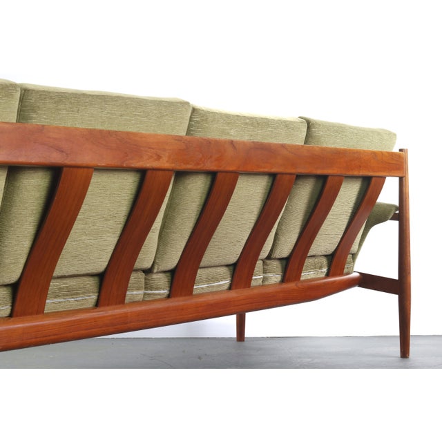 Wood 8 Ft Long Grete Jalk for France and Son Four Seat Sofa Denmark For Sale - Image 7 of 10
