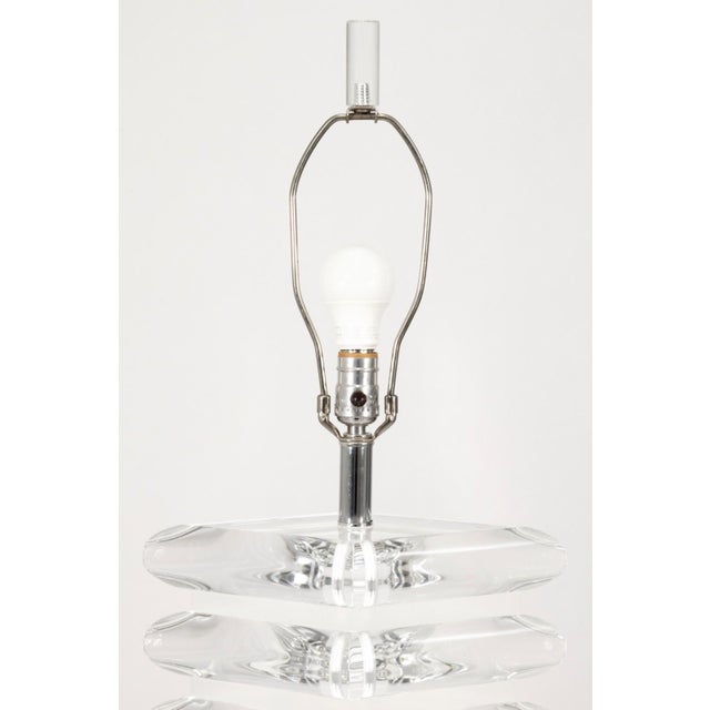 Bauer Vintage Large Bauer Clearlite Lucite Lamps - a Pair For Sale - Image 4 of 8