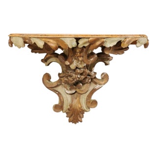 Italian Carved Wall-Mounted Shelf For Sale