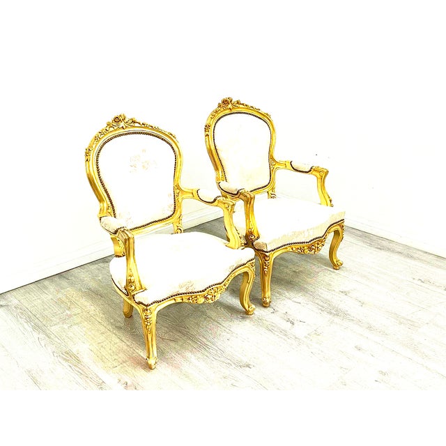 Pair of French Style Chairs For Sale In Los Angeles - Image 6 of 10