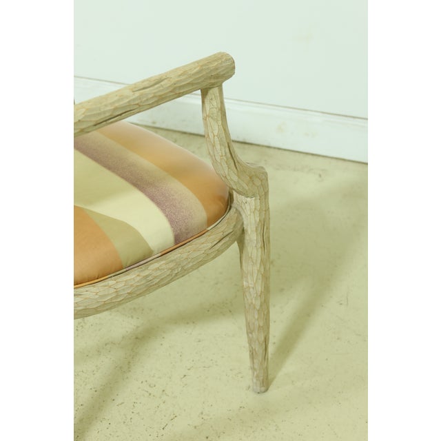 Pair Modern Design Rustic Branch Carved Cane Back Armchairs For Sale - Image 4 of 12