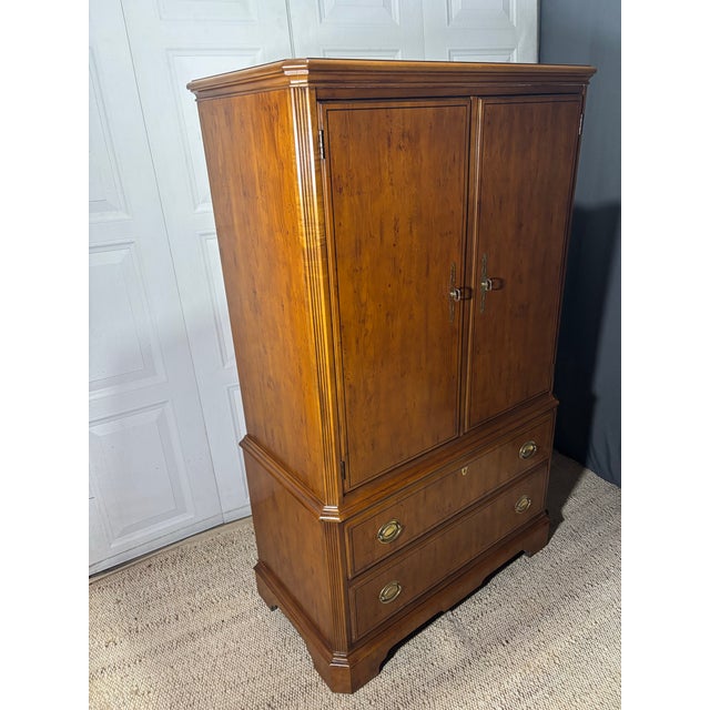 Late 20th Century Yew Wood Armoire From the Yorkshire Collection by Drexel Heritage For Sale - Image 10 of 11
