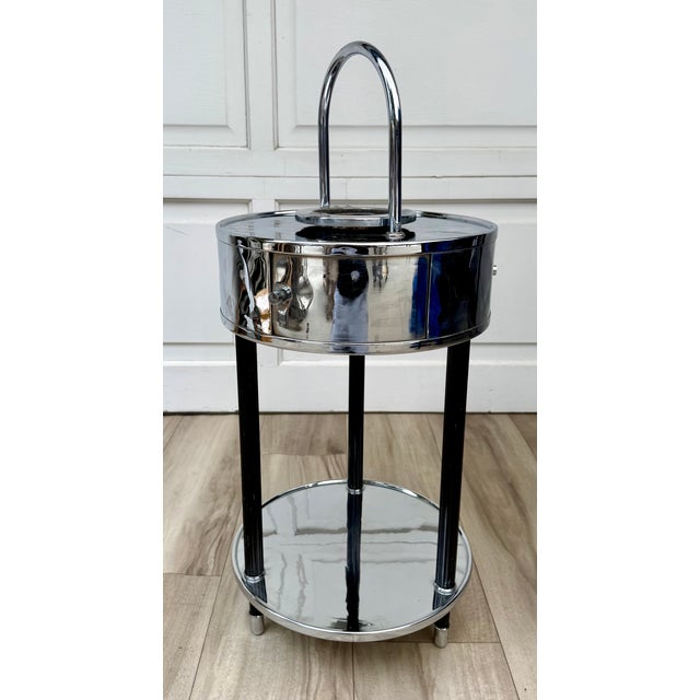 1930s Art Deco "Smokador" Chrome Smoking Stand/Side Table For Sale - Image 4 of 14