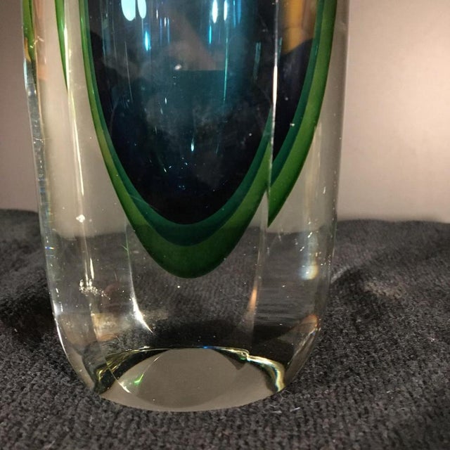 Blue and Green Sommerso Murano Glass Vase by Flavio Poli for Murano, 1960s For Sale - Image 12 of 14