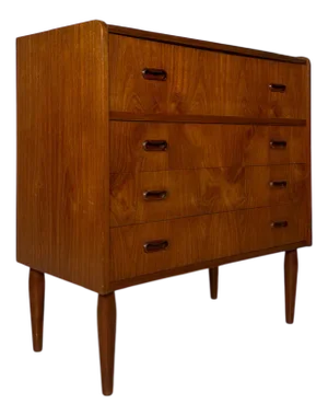 Vintage Danish Teak Dresser with Mirror, 1960s