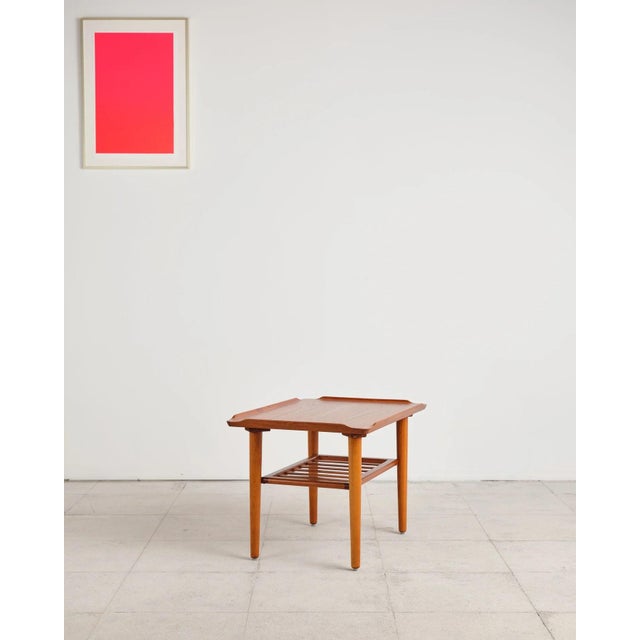 Coffee Table in Teak with Newspaper Shelf by Holger Georg Jensen for Kubus, Denmark, 1960s For Sale - Image 6 of 17