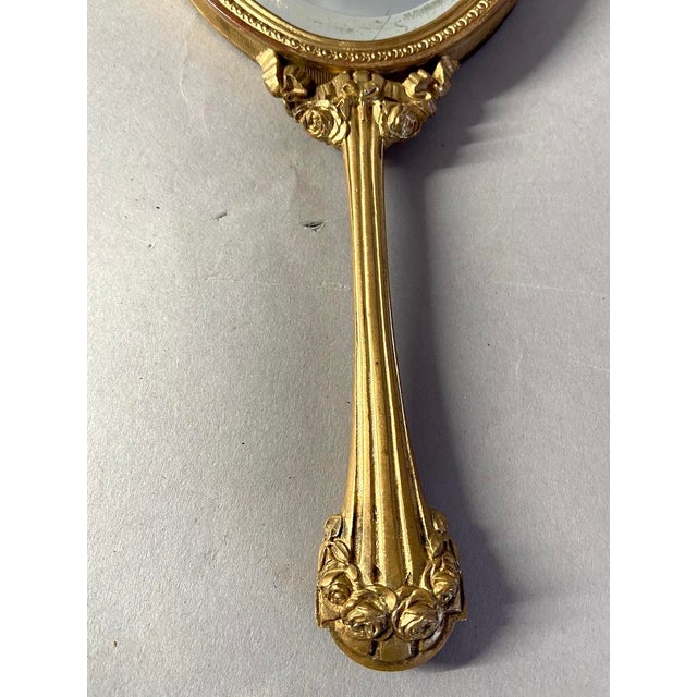 19th C French Louis XVI Bronze Vanity Mirror - 1 Pc For Sale - Image 4 of 11
