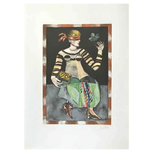 Franco Gentilini, The Fortune, Etching and Aquatint, 1970s For Sale