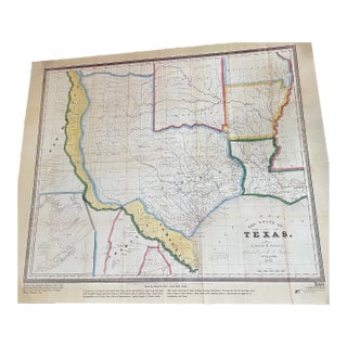 The State of Texas 1846 Map by David H. Burr and Reproduced by Texas Dept of Highways For Sale