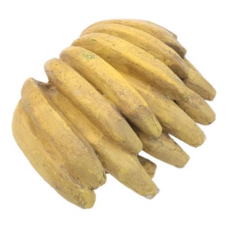 Curious Old Grocery Prop of Carved and Painted Bananas For Sale
