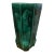 Rare Vintage Emerald Green Ceramic Vase W/Etched Design and Geometric Runes Symbols Signed Circa 1961 For Sale