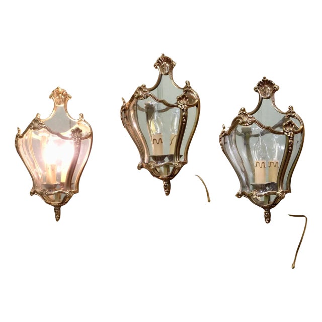 Louis XV French Wall Lights, 1950, Set of 3 For Sale