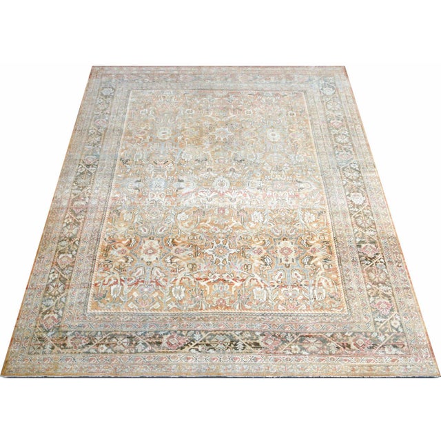 1920s Antique Persian Mahal Rug For Sale - Image 5 of 6
