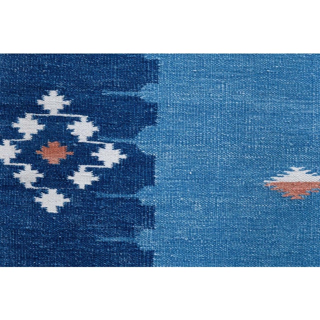 Doris Leslie Blau Vintage Indian Dhurrie Light Blue Flatweave Cotton Rug For Sale - Image 10 of 10