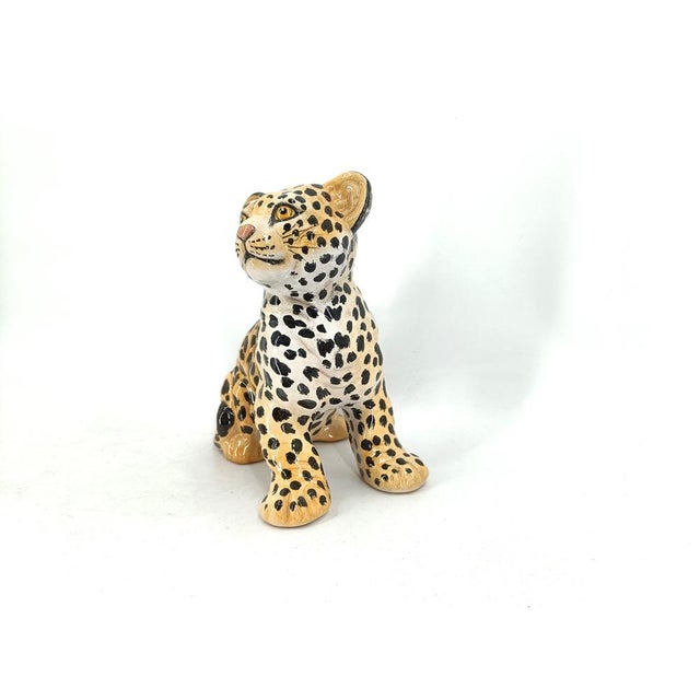 Ceramic Hand-Painted Ceramic Leopard, Italy, 1960s For Sale - Image 7 of 10