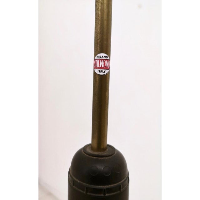 Large Vintage Encased Glass and Brass Pendant from Stilnovo, Italy For Sale - Image 6 of 10