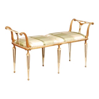 1960s Vintage Neoclassical Hollywood Regency Style Bench by Palladio For Sale