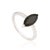 1.96ct Marquise Cut Black Diamond Solitaire Ring Size 7 in 14k White Gold For Sale - Image 4 of 15