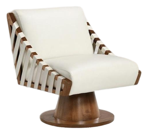 Millwin Vegan Leather Swivel Lounge