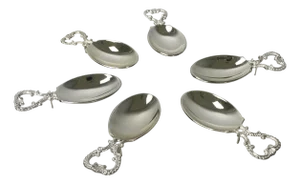 Austrian Silver-Plated Oyster Spoons by Solo, 1950s, Set of 6