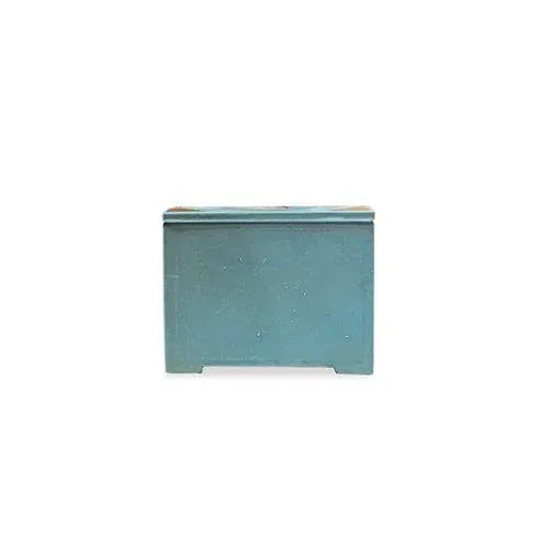 Early 21st Century Asian Cyan Painted Jewelry Box For Sale In New York - Image 6 of 7